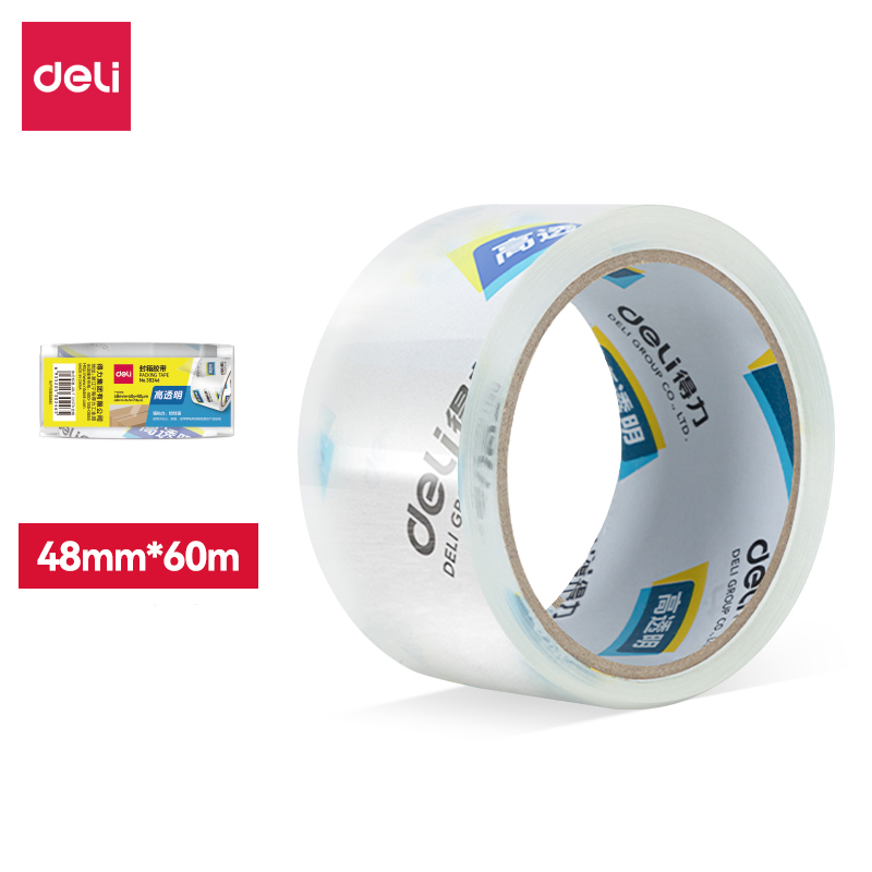 1PC Deli 30247 48mm*60y*50um Packing Tape Tape Sealing Tape Transparent Wide Tape High Viscosity