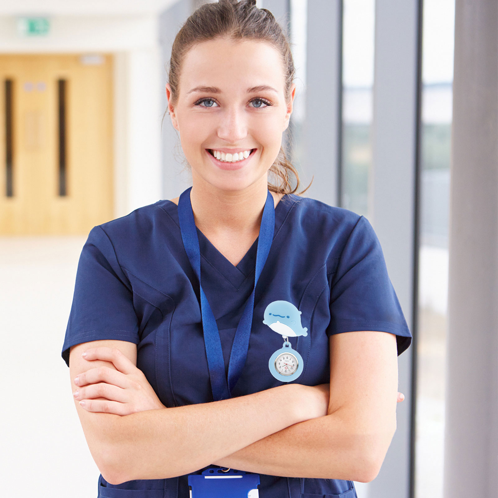 Luminous Pull String Retractable Nurse Watch Ergonomic Design Large Dial Durable Clip-On For Women Doctors Nurses Fob Timepiece