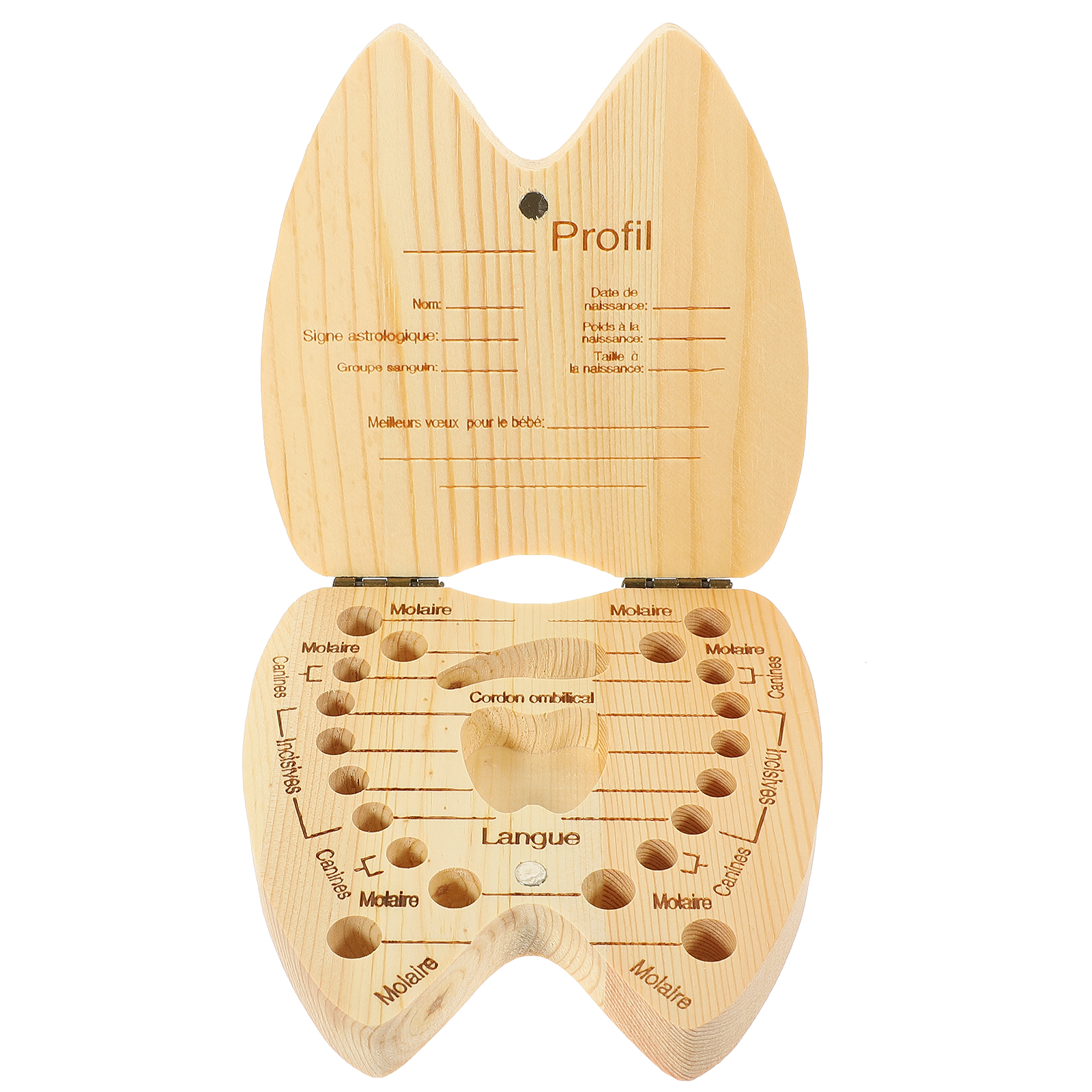 1 pc Wooden Baby Box Kids Teeth Storage Container Durable Eco-Friendly Lightweight Small Size For First Lose Tooth Keepsake