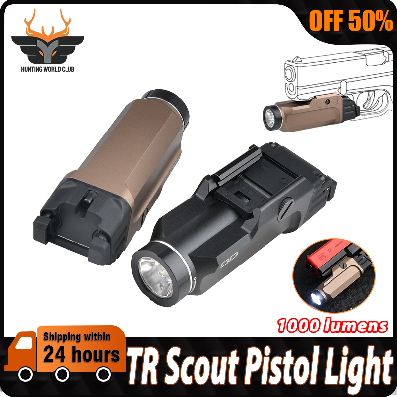WADSN TR-9 Tactical Falshlight Scout Pistol Light Glock 19 17 Gun Airsoft Accessories Weapon Hunting Weapon TR 7 9 For 20mm Rail