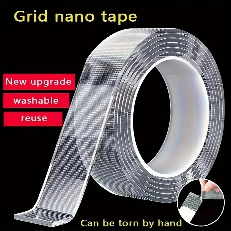 Nano With Grid Double Sided Adhesive Tape 1mm Thick Extra Strong Decorative Adhesive Tape Multipurpose Waterproof No-Trace Tapes