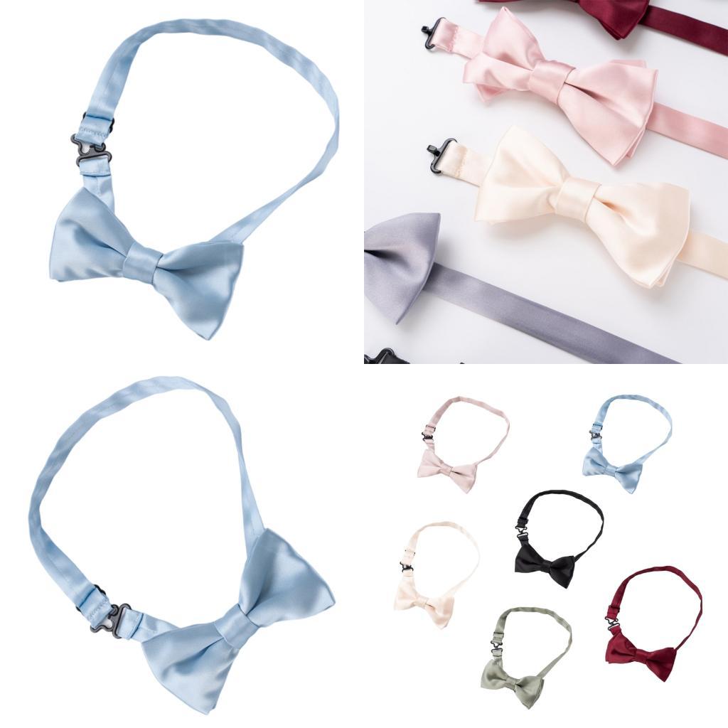 39BB Silk Like Bowtie Easy to Wear Adjustable Neckband For Men Women Party Dressingup