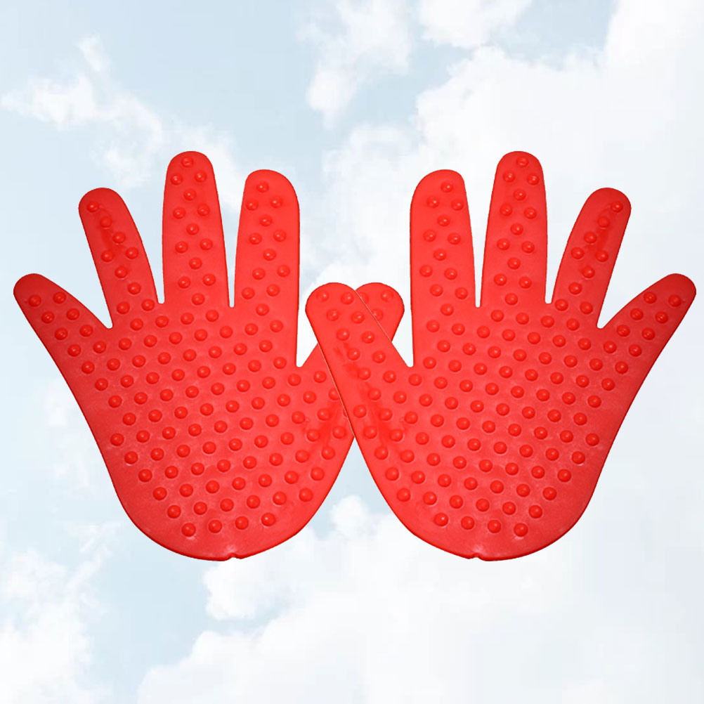 1Pair Red Colored Handprint Pacthes Coordination Training Prop Educational Supplies Massage Point Sheets Handprint Pacthes
