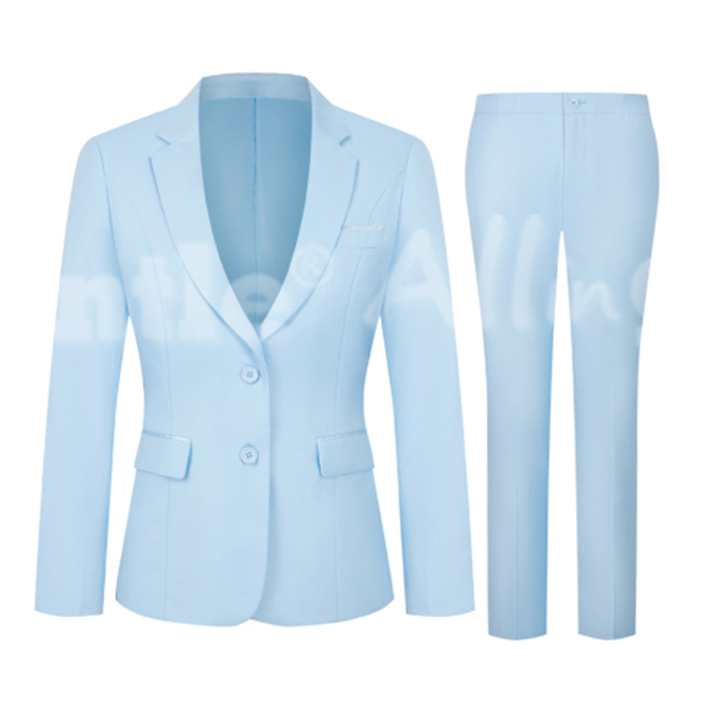 Women Pants Suits 2 Piece Suit Lady 2 Button Business Work Office Slim Fit Blazer Jacket Pants Set