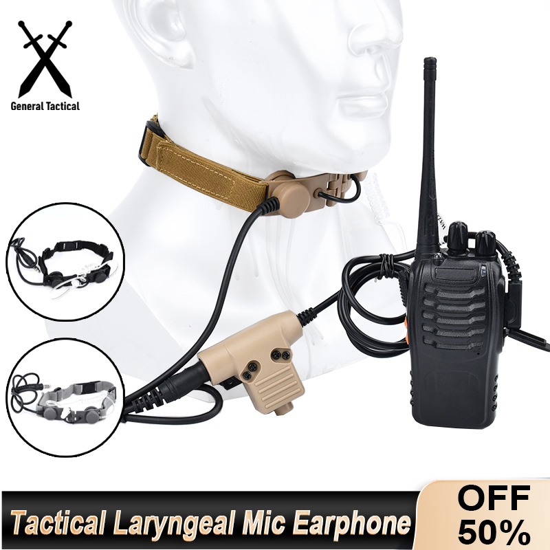 Tactical Laryngeal Throat Mic Eaphone Headset Microphone Walkie Earpiece Radio U94 PTT For Kenwood BaoFeng UV-5R UV-5X UV-82