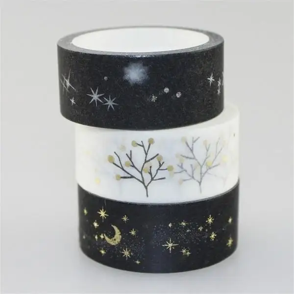 Foil Printed Washi Tape Paper Sticky Scrapbooking Tools Adhesive Sticker Decor Creative Stationery