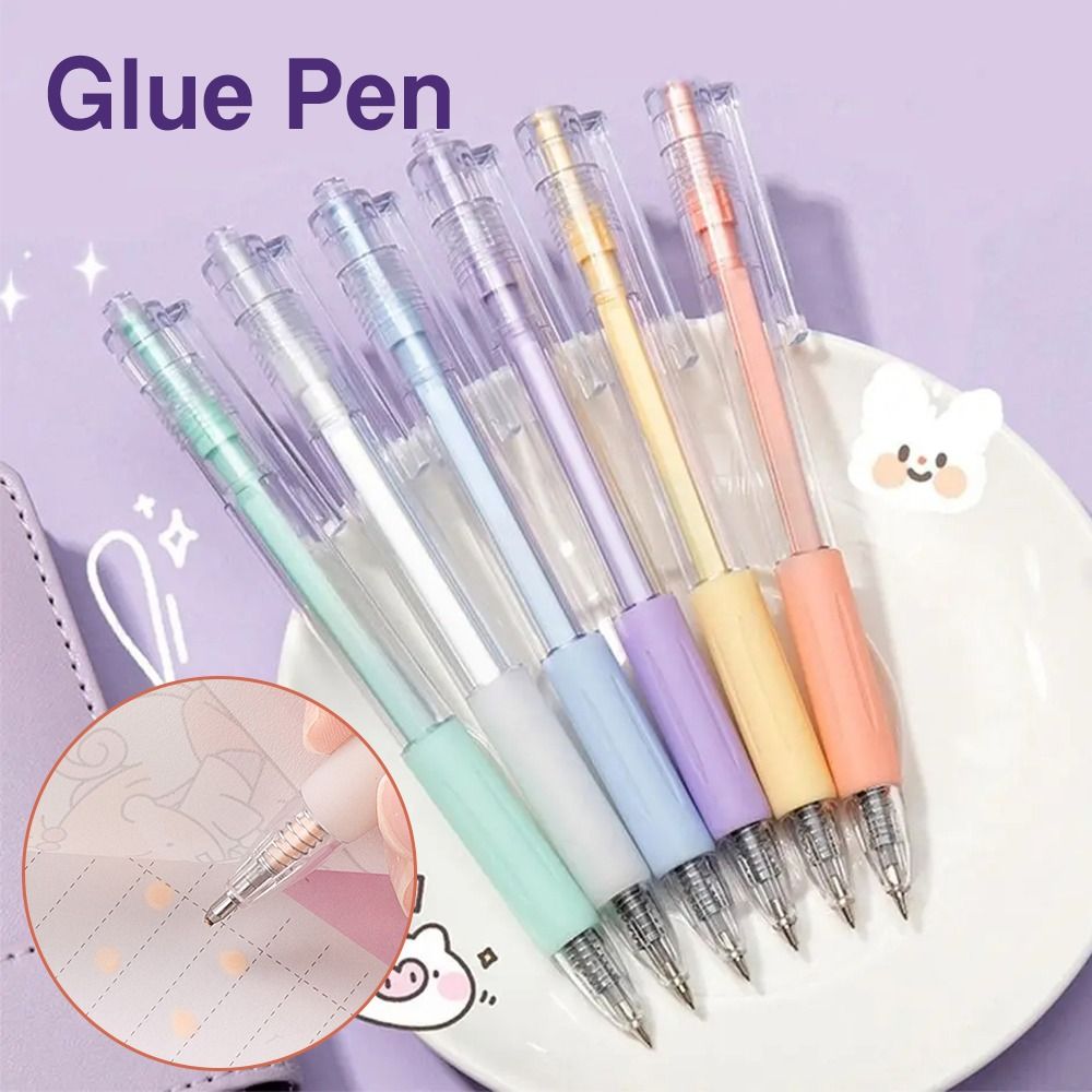 Pen Shape Glue Pen Large-capacity High Viscosity Double Sided Adhesive Candy Color Quick-Drying Dispensing Pen School Office