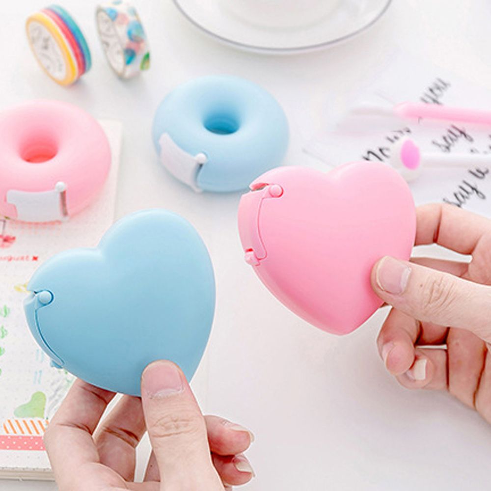 Women Cosmetic Tools Candy Color Love Heart Tape Cutter Adhesive Tape Holder Eyelash Extension Tape Cutter Grafting Eyelash