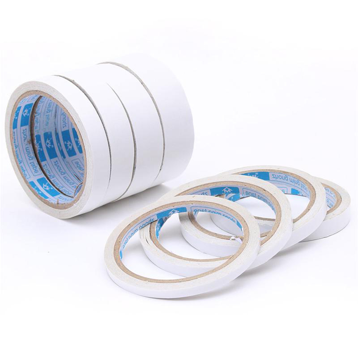 5pcs 1200X0.5Cm Double-Sided Tape Easy Peel Strong Bond Hot-Melt Adhesive Craft Office Supplies Stationery Adhesive Tape