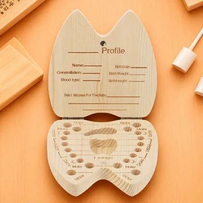 Keepsake For Cute Holder With Labels Durable Deciduous Teeth Organizer Perfect Tooth Fairy Pillow Box Umbilical