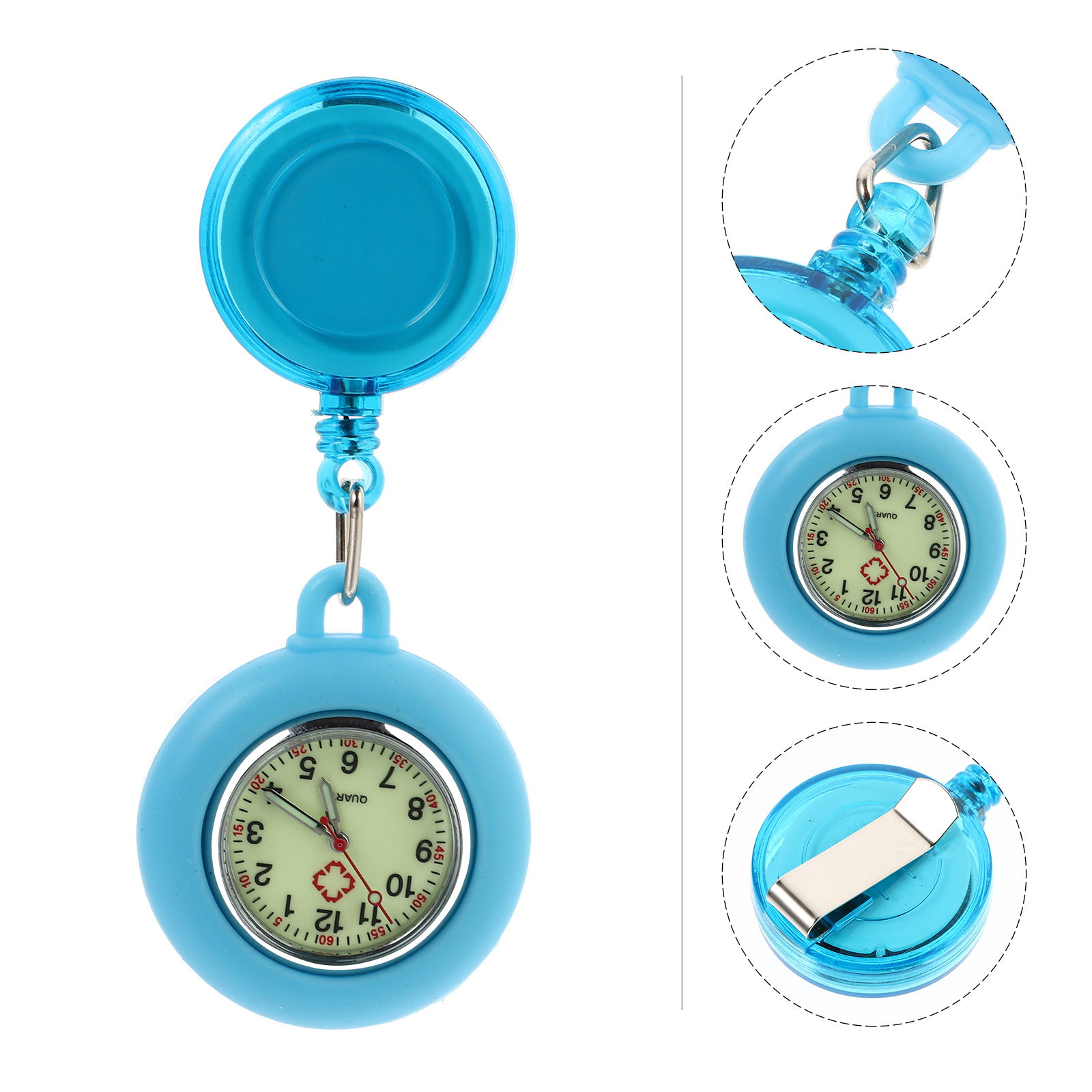 Luminous Nurse Watch Women Pocket Quartz Watches Waterproof Clip-on Night Student Exam Doctor Silicone Chest Watch Portable