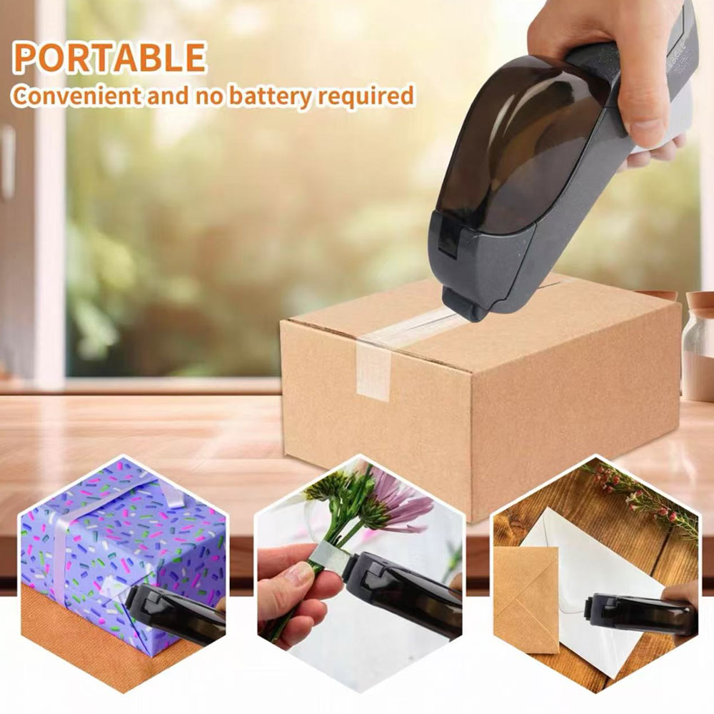1PC automatic tape dispenser, single-handed design, comes with 1 roll of 0.75-inch tape for holiday gift box packaging.