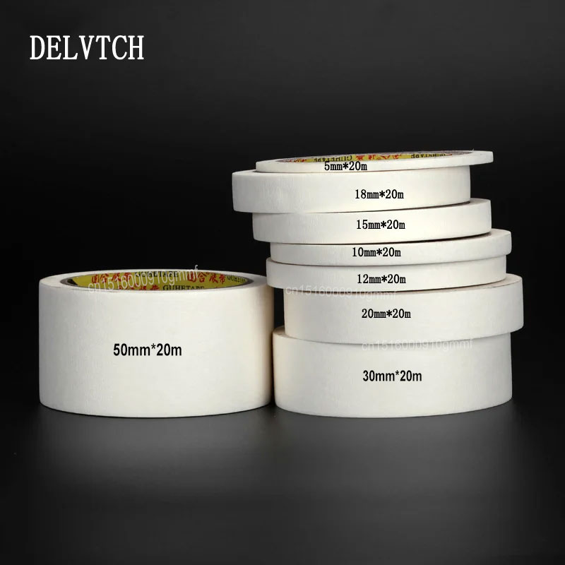 DELVTCH White Color Adhesive Masking Tape Bands Single Side Tearable Writable Office House Oil Painting Art Sketch Paper Sticker