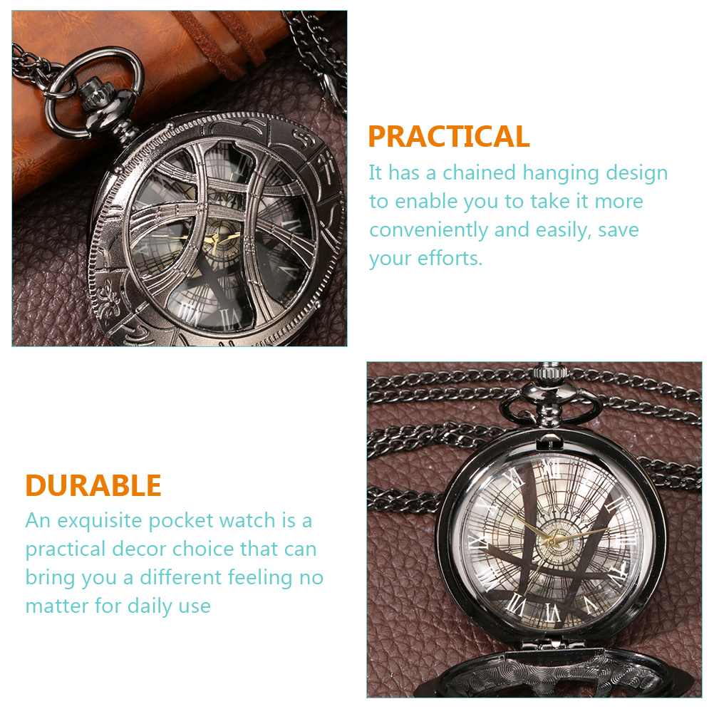 Vintage Style Pocket With Chain Hanging Delicate Retro Mechanical For Men Party Decor Timepiece Convenient