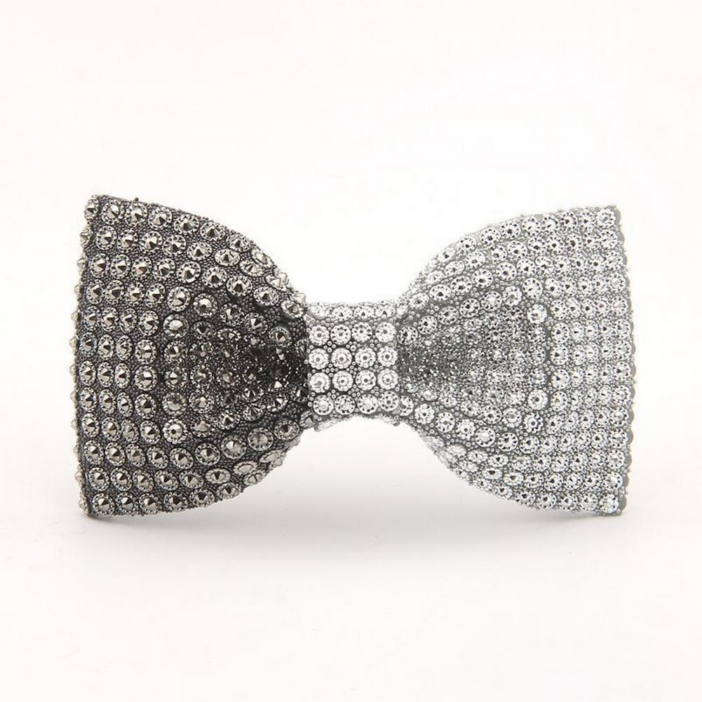 Adjustable Bow Tie Tie Suit Decoration Accessory Elegant Rhinestone Bow Tie for Men Formal Wedding Party Accessory with Shining