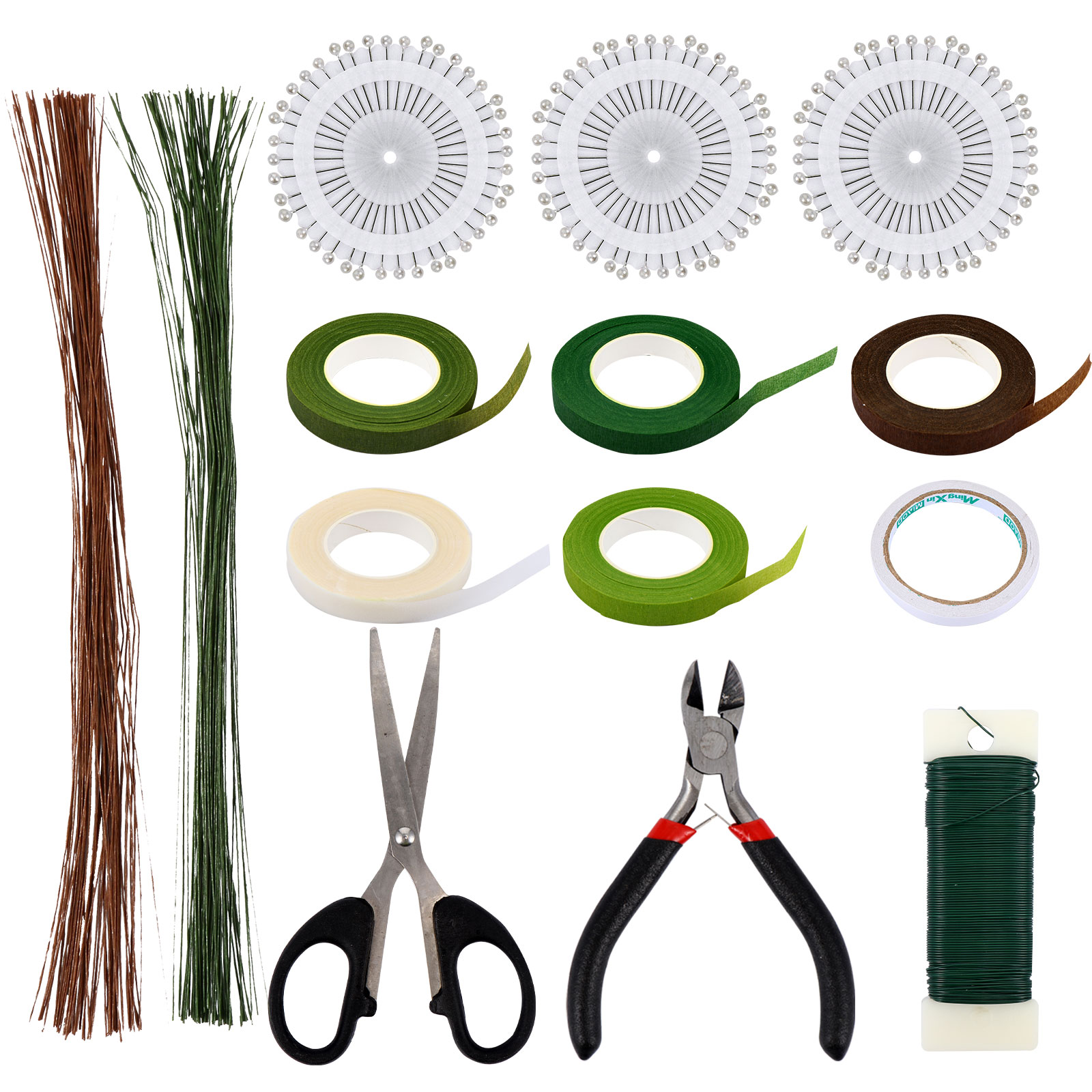 Floral Tape Set Flower Package Device Art Packaging Tool Double Sided Adhesive Gadget Wire Kit Accessory Bouquet
