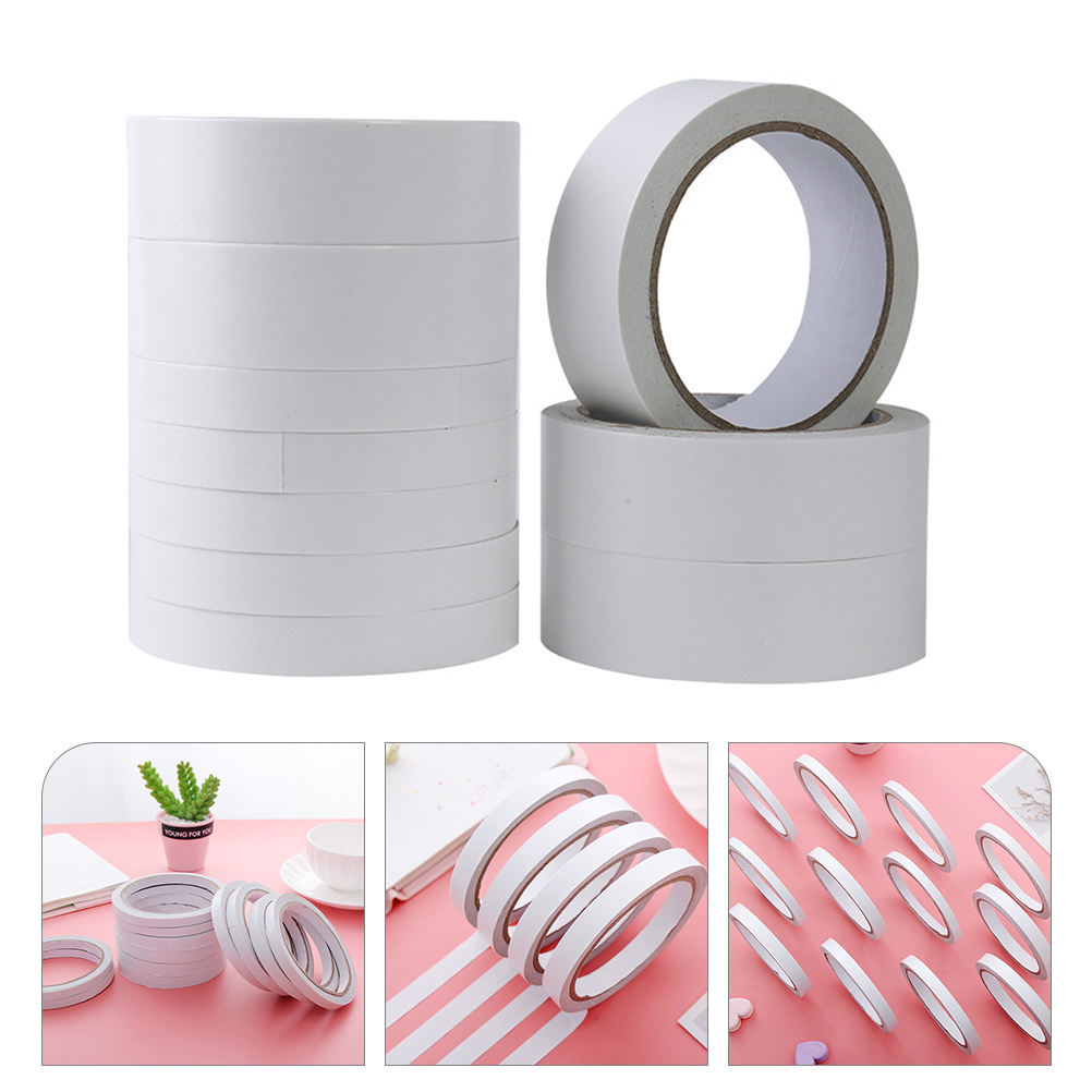 9 Rolls Strong Transparent Tape Double-sided Adhesive Craft Sticky Clothing Glue