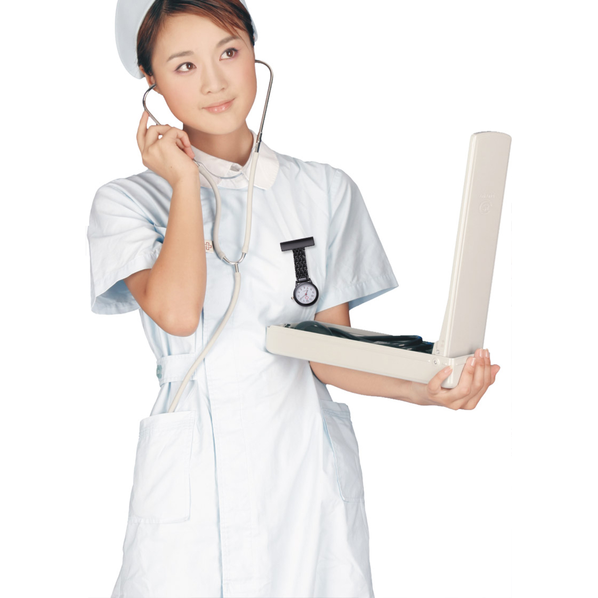 Black Alloy Nurse Hanging Pocket Watch Durable Lightweight Medical Watch Simple Design Nurse Use Fashion Decoration