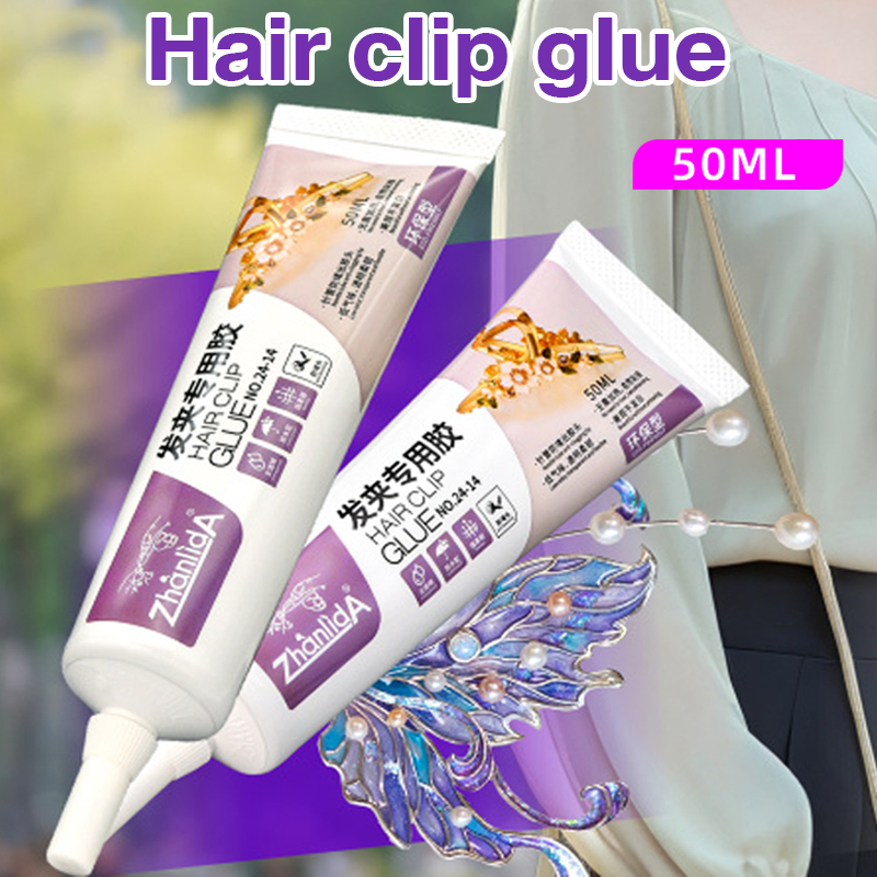 Transparent Soft Hair Clip Glue 50ML With Dispensing Needle Adhesive Repair Hairpin Jewelry Daily DIY Handmade Crafts