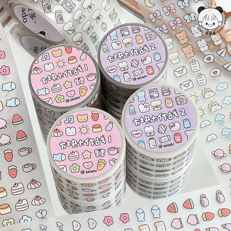 MINKYS 3M Graffiti Hand Tent PET Waterproof Kawaii Tape Colorful Letter Symbols Cute Cartoon Creative Decorative Stickers