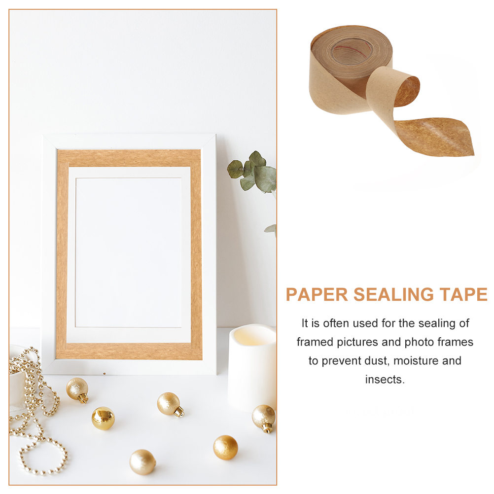 Kraft Paper Tape 2 Roll Sealing Compact Lightweight Practical Strong Adhesion DIY Packaging Box Moisture Proof Carton Tape
