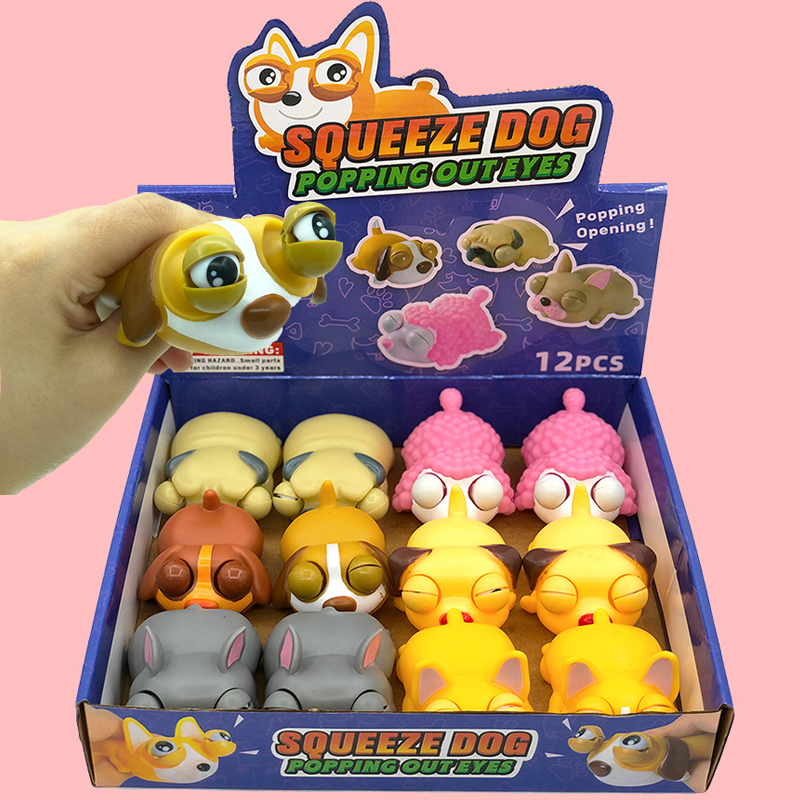 Popping Dog Squeeze Fidget  Toy Stress and Anxiety Relief Ball Anti-Anxiety Focusing Toys Gift for Kid