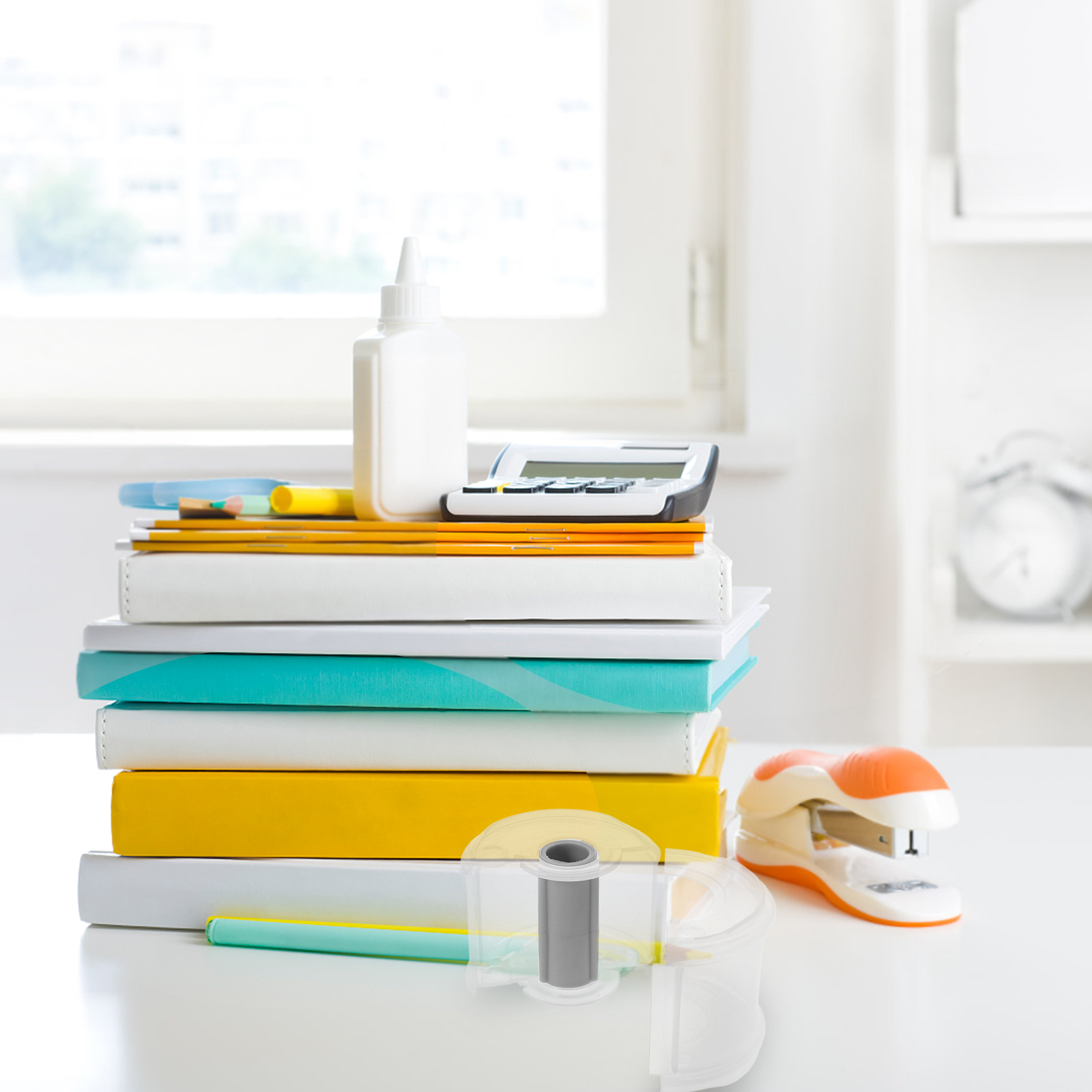 4pcs Washi Dispenser Plastic Cutter Portable Tape Holder Household Tape Box For Office Home Use Lightweight Easy Cutting