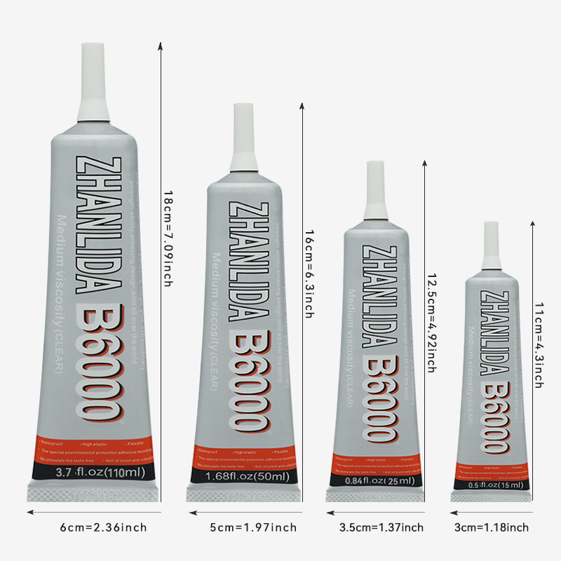 B6000 25/50/110ML Glue Adhesive With Precision Applicator Tip Soft Transparent Jewelry Gemstone Rhinestone Powerful DIY Glue Pen