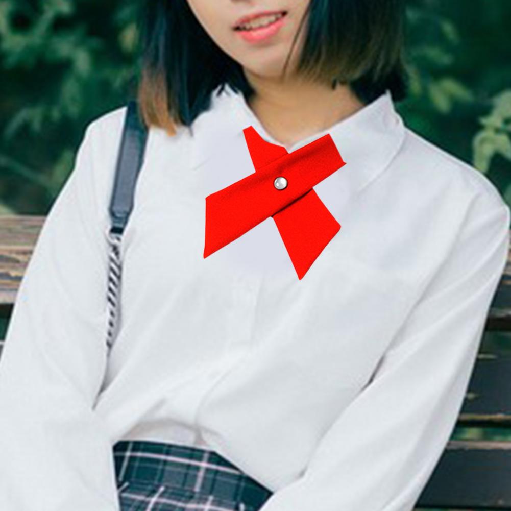 No-tie Bow Tie Elegant Women&#039;s Solid Color Shirt Tie with Easy Buckle Fastening Criss-cross Design for Graduation Work for A