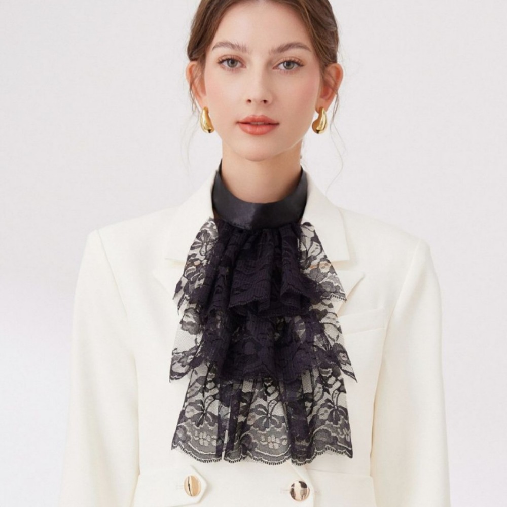 Cameo Detachable Renaissance Collar Vintage Layered Elizabethan Neck Ruff Elegant Victorian Costume Ruffled Collar Wedding