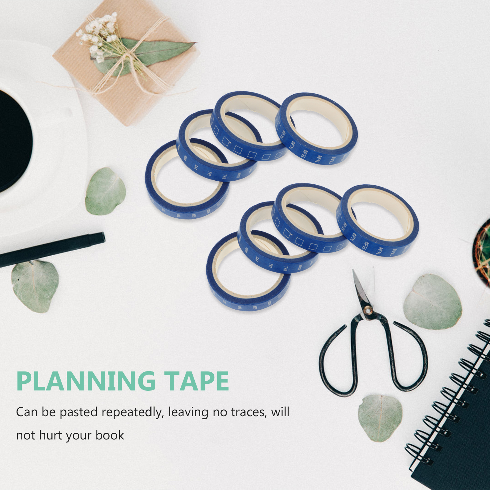 8 Rolls Time Management Tapes Washi Tape For Scrapbooking Stickers Planning Diy Scheduling Reusable Adhesive Tapes For