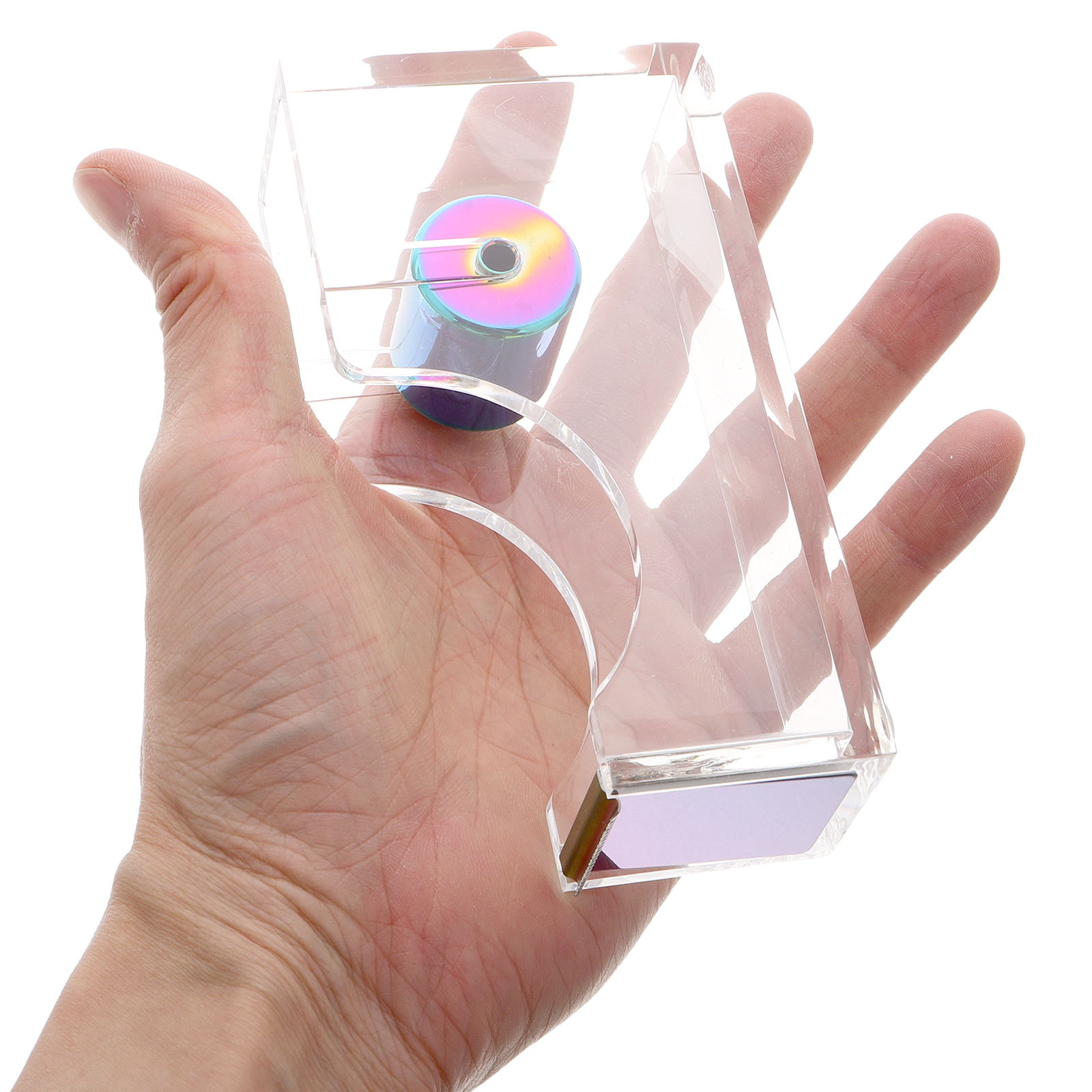 Tape Holder Clear Acrylic Adhesive Dispenser Transparent Glue for Desk Metal Office
