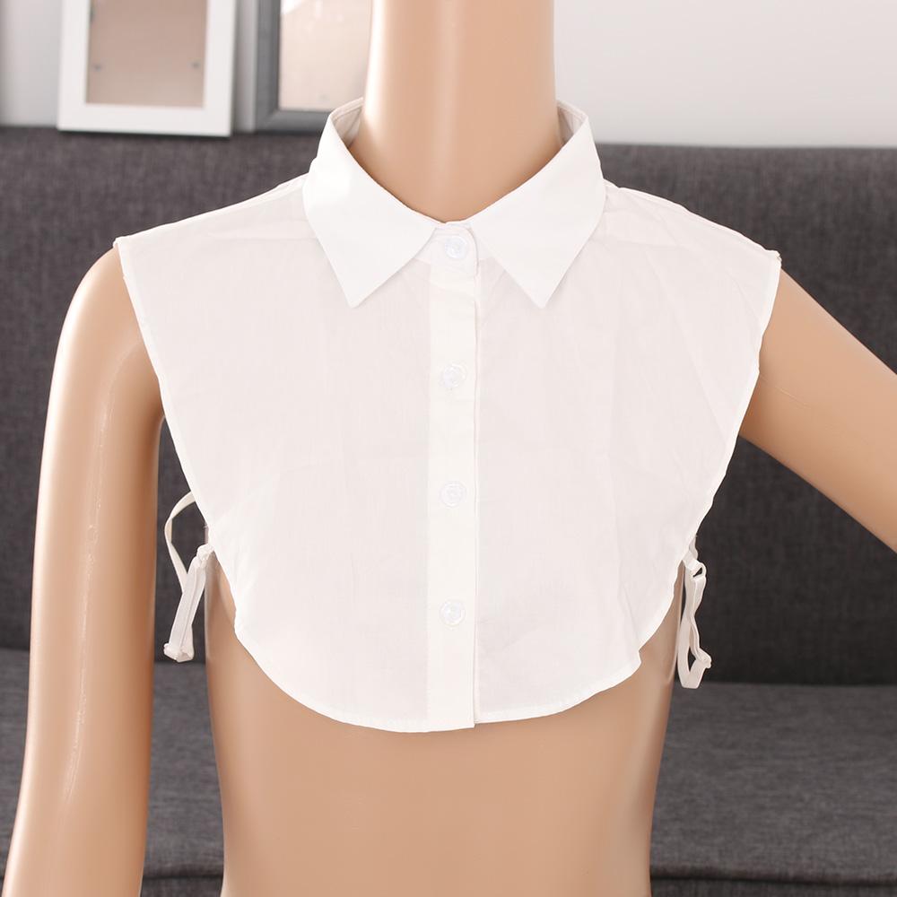 Classic Fake Collar Solid Color Detachable Dickey Collar Shirts Faux False Collar Business Wear Summer Cotton Formal Wear Women