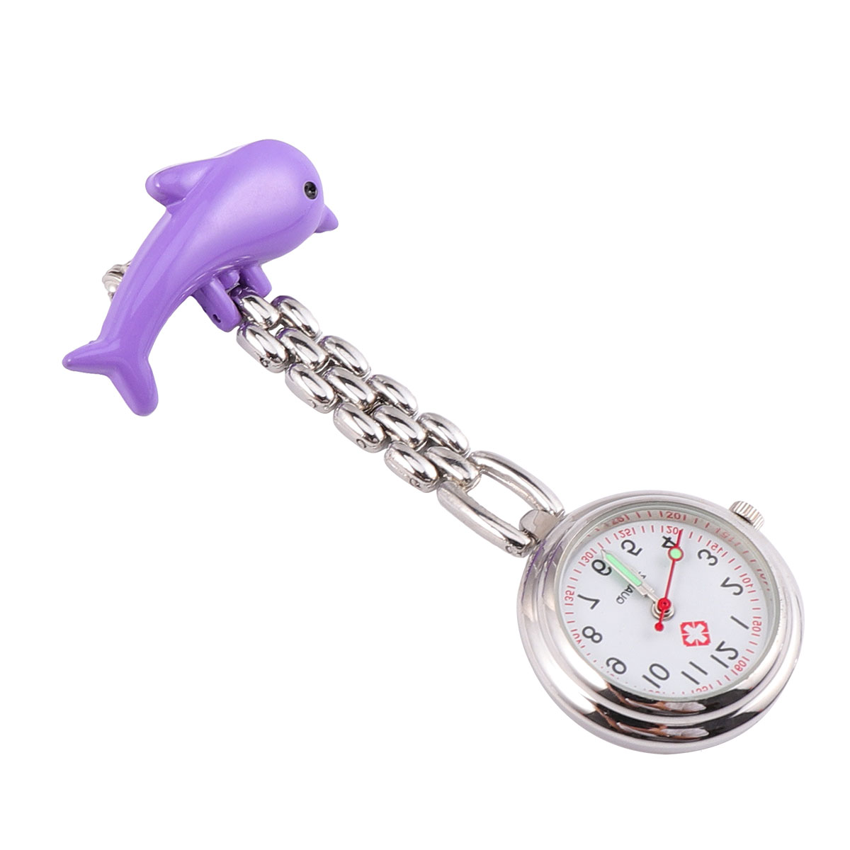 Pocket Watch Zinc Alloy Luminous Mini Quartz Movement Clip Portable Yellow Watches Doctors Chest Wear Hanging Timepiece