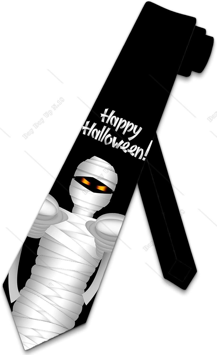 Halloween Ties Mens Mummy Necktie Happy Gothic Monster Tie Print One Size Neckties Mens Ties Gift