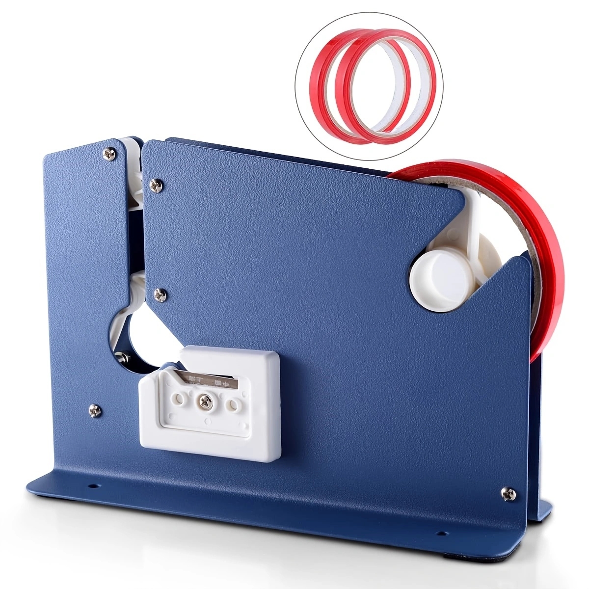 1 blue sealer with 2 rolls of red tape, supermarket freezer bag packer and tape dispenser kit.