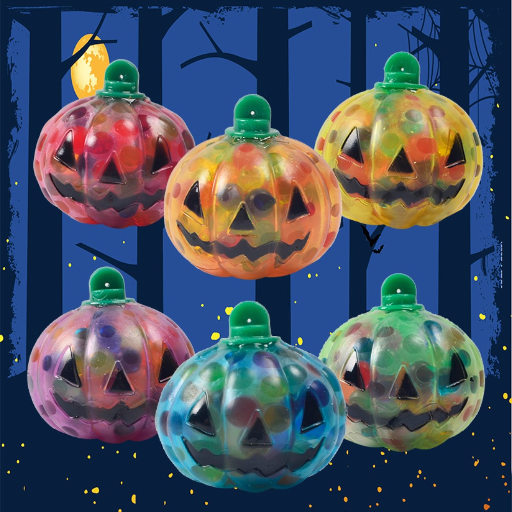 Squishy Halloween Pumpkin Stress Balls Fidget Toys for Anxiety Relief, Sensory Squishies Party Favors, Squeeze Gifts Kids Adults