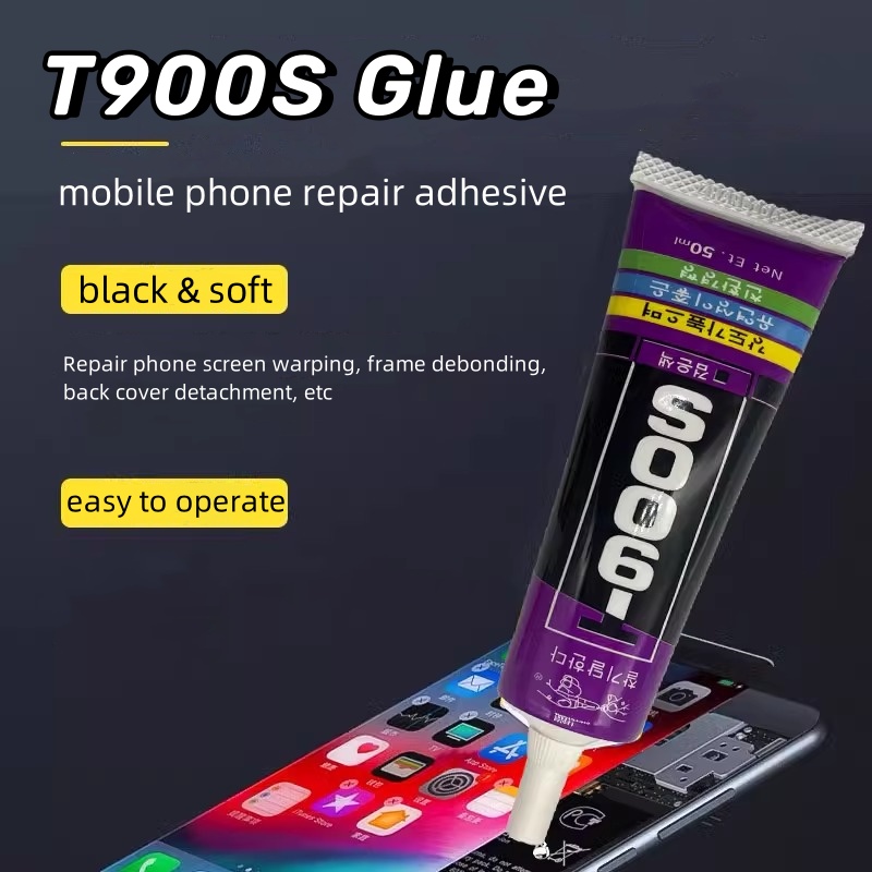 T900S Korea Soft Super Glue Eleastic Components Laptop Mobile Phone LCD Display Screen Black Adhesive Sealant Glue PVC Metal