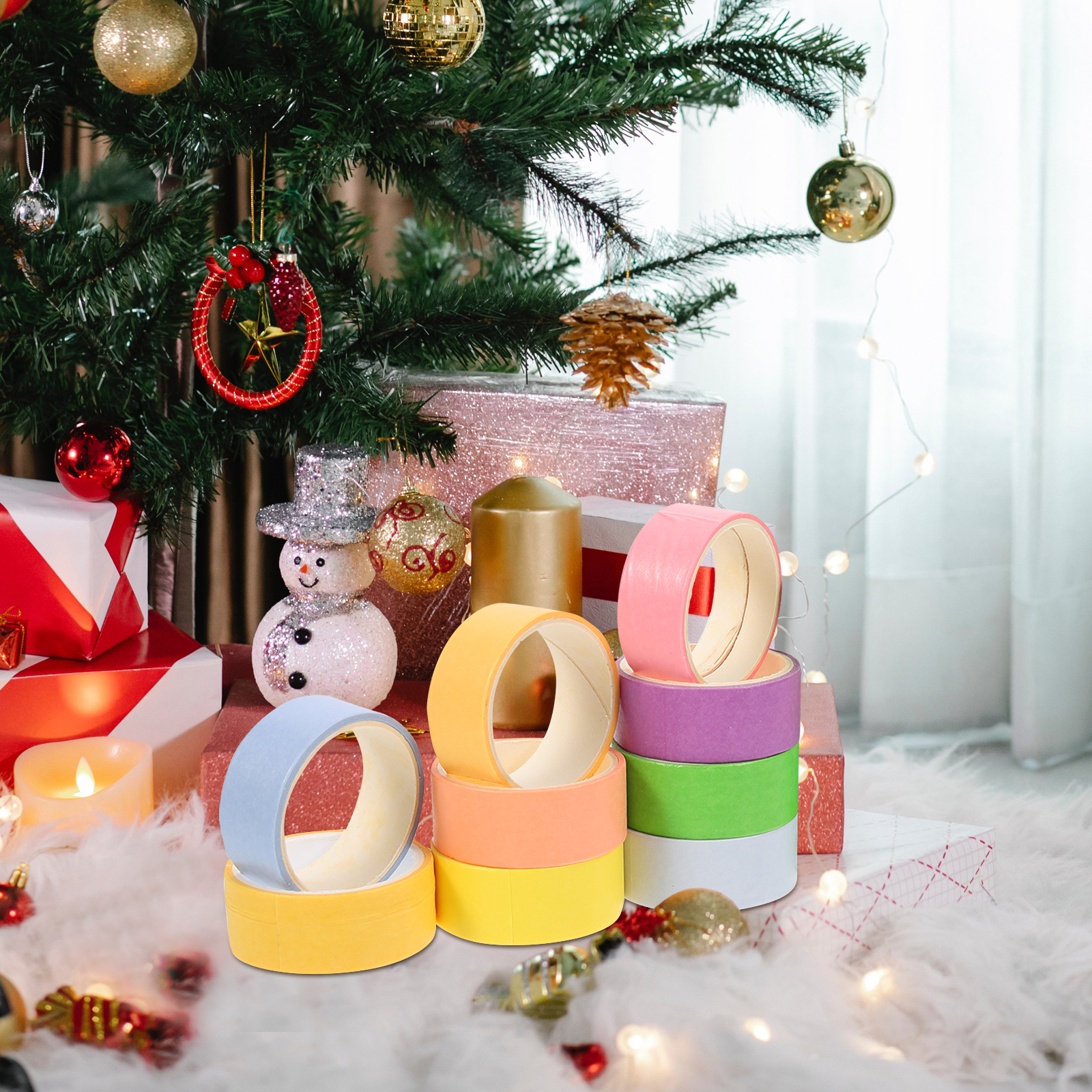 24pcs Solid Color Washi Tape Japan Paper Tapes Craft Decorative Adhesive for DIY Scrapbook Planner Watercolor Whisper