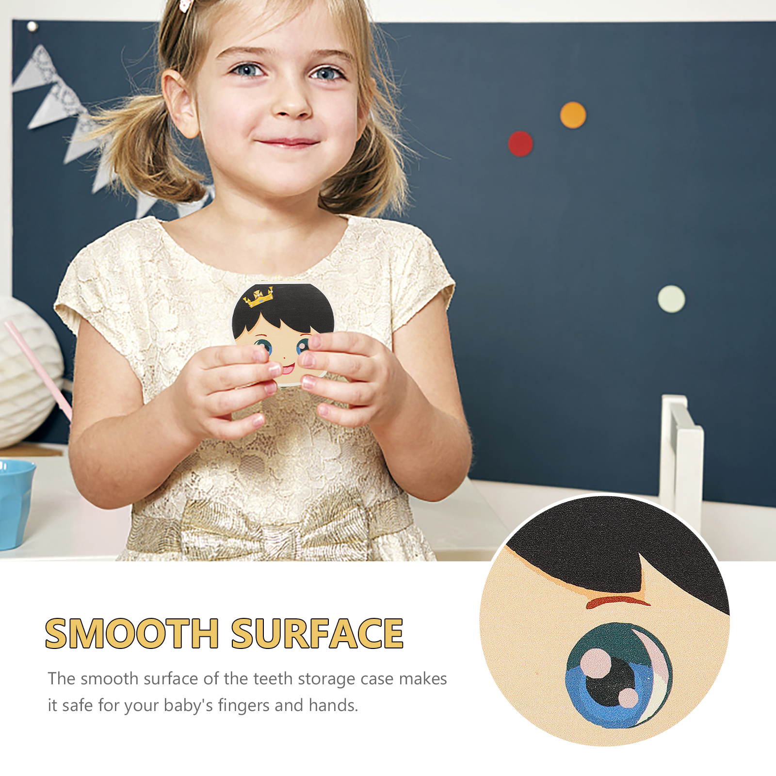Teeth Storage Box Childhood Memory Keepsake Case Wood Alloy Material Safe Smooth Surface Infant Teeth Collector Container
