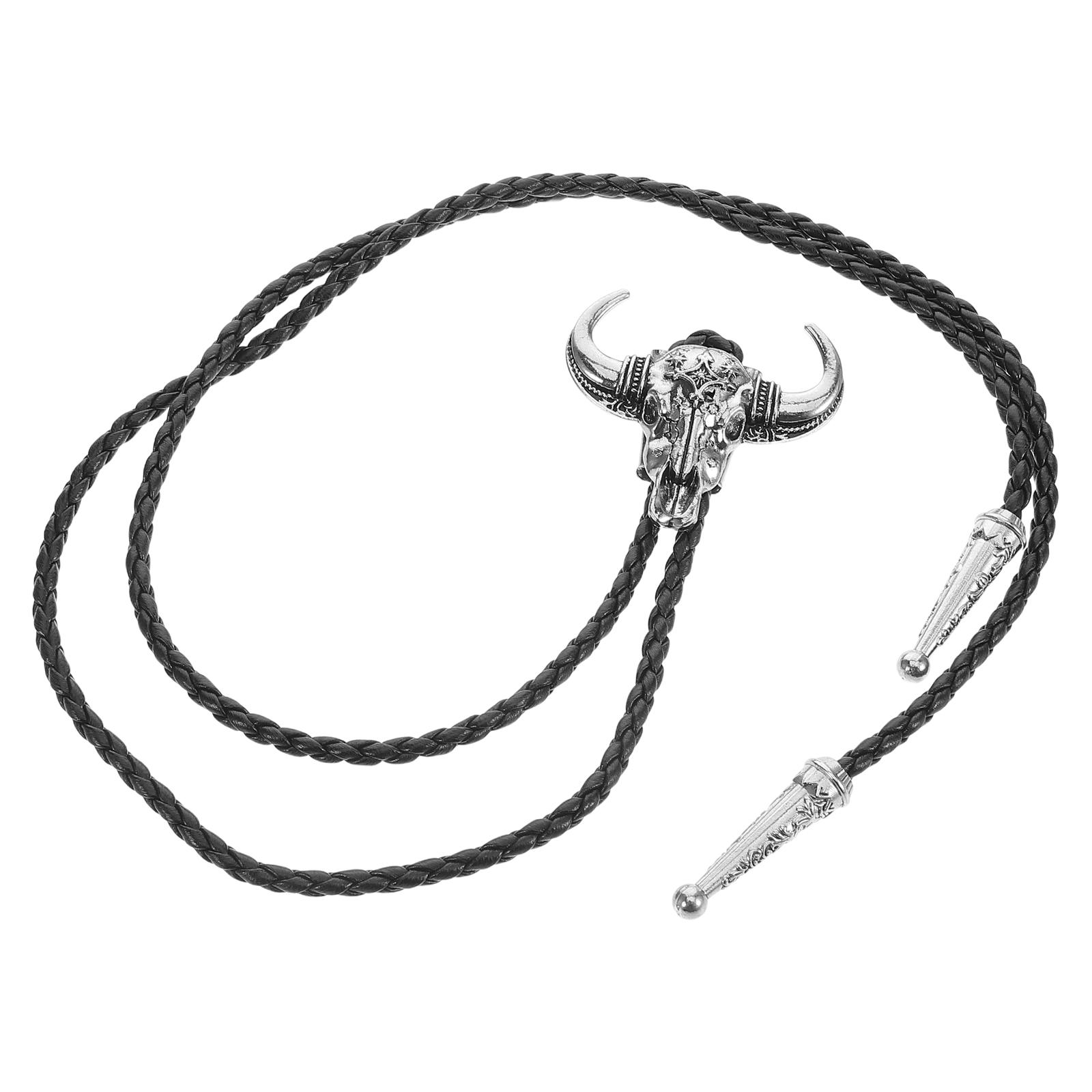 Chain Bolo Ties Mens Adjustable Cowboy Accessories Neck Necklace Western Style Solid Rope Fake Durability