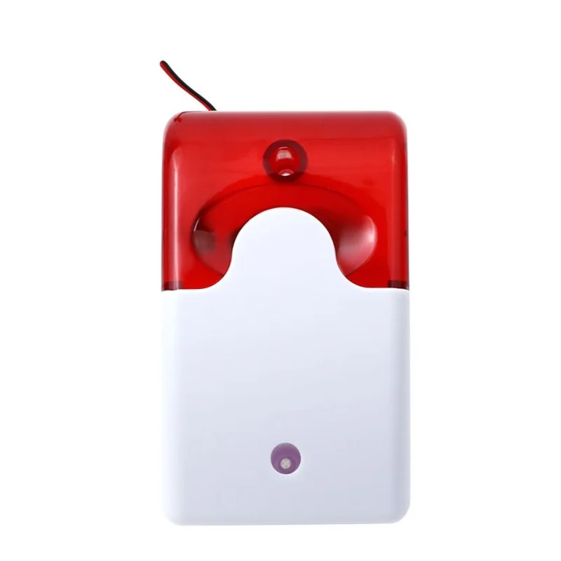 HH-103 Mini strobe siren indicator light sound alarm lamp flashing light wired red 12V 110DB