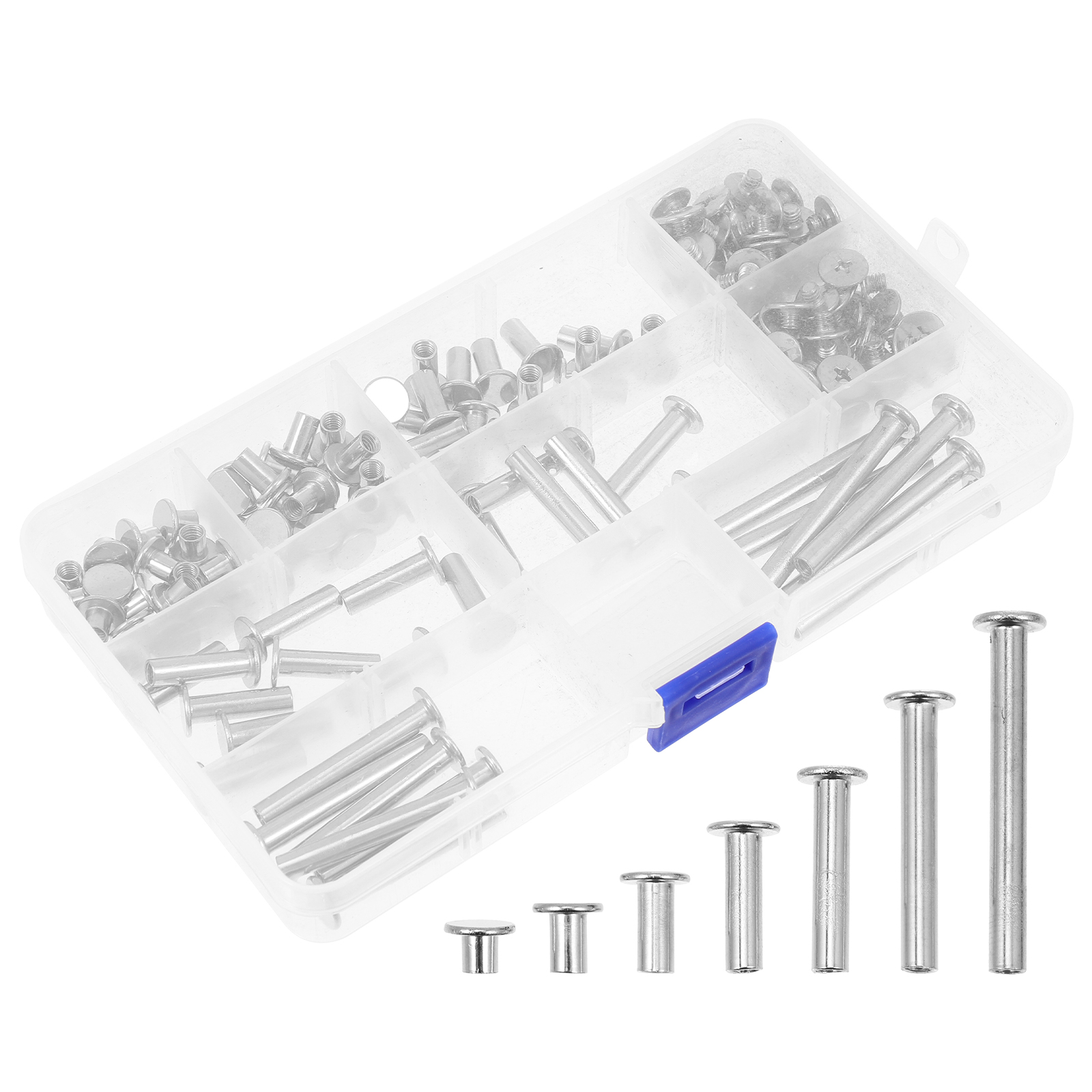 Stainless Steel Rivet Set Sturdy Screw Bolts Rivets Column Wet Environment Account Book Binding Scrapbook Document Tightness