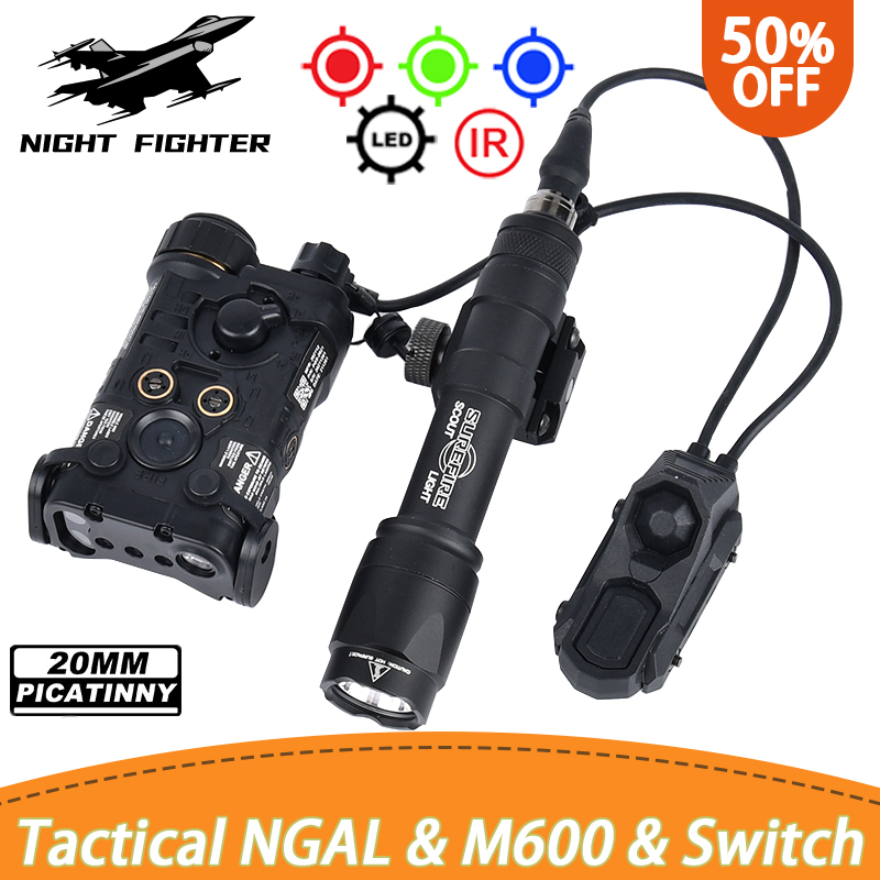 WADSN Tactics NGAL Red Green Blue Indicator Surefir M300C M600U Hunting Scout Light With AXON Dual Control Switch