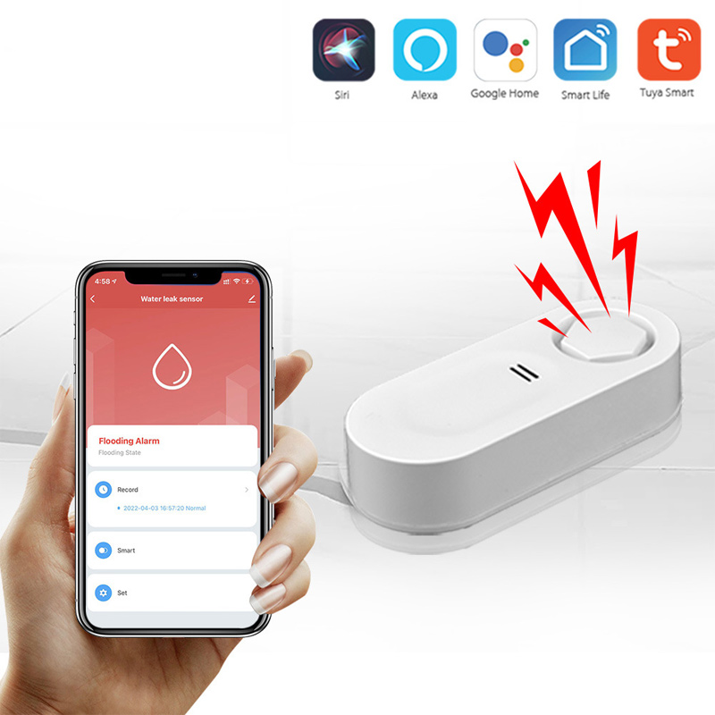 Graffiti Intelligent Wifi Water Leakage Detector Household Water Immersion Sensor Level Sound Alarm Flood Overflow Monitor