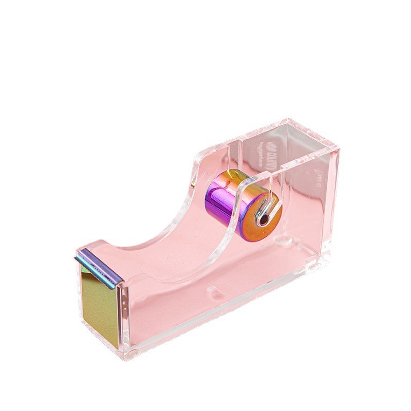 Clear Acrylic Transparent Office Dispenser Easy Hand Tear Non Slip Base For Adhesive Desktop Stationery Supplies Dispenser Clear