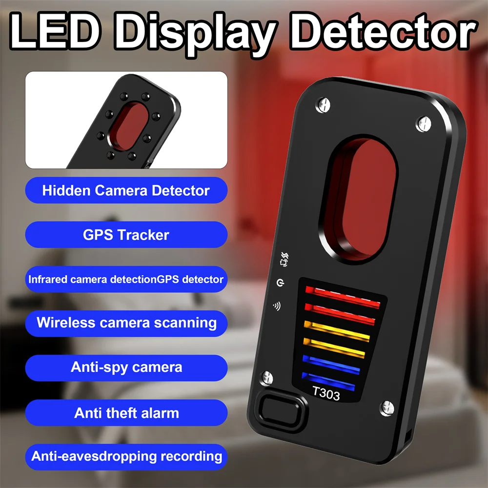 Wireless Hidden Camera Detection Device Finder Anti-Spy Camera Detects Alarm Multi-Function Anti-Candid IR Scan Mini Cam Finder