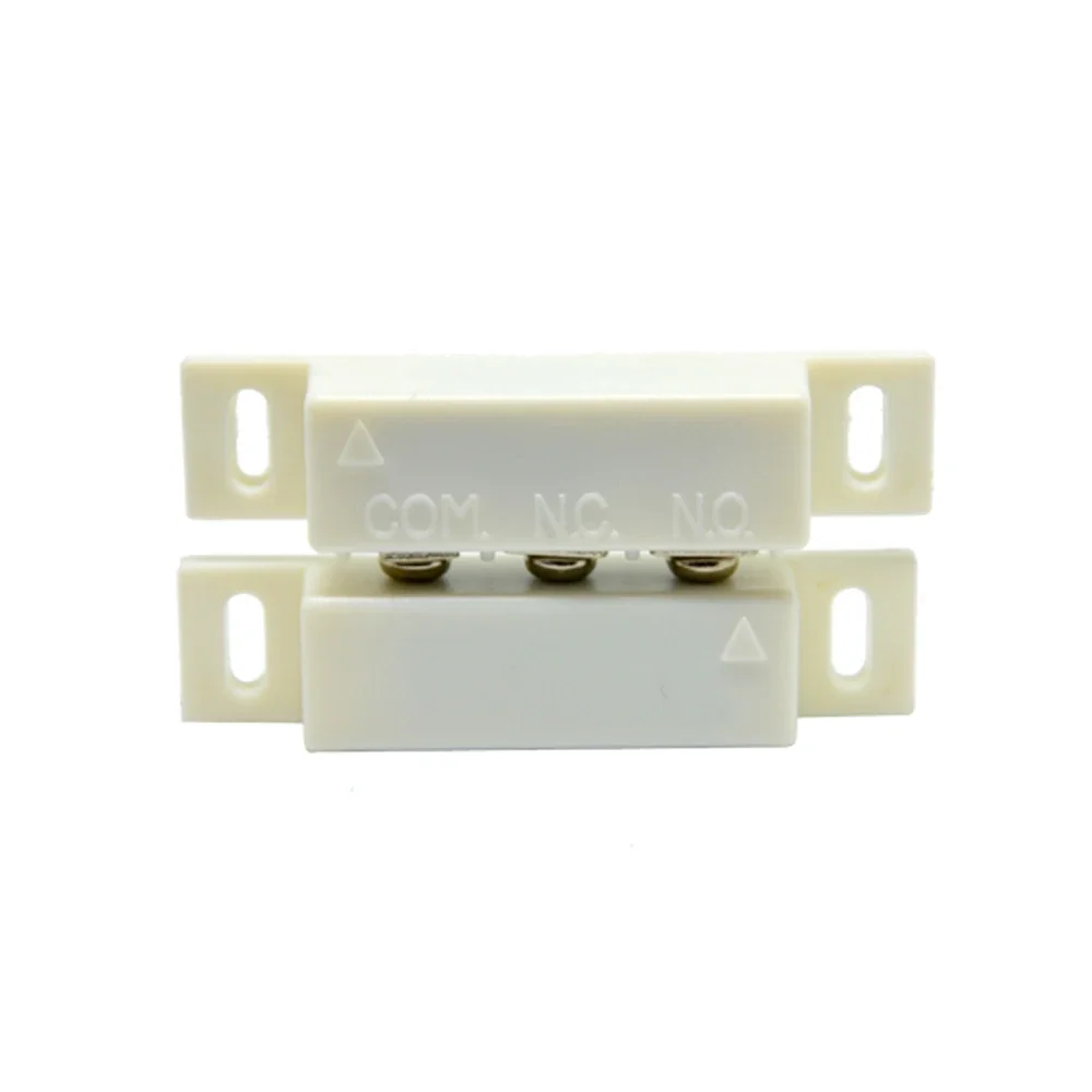 10Pcs Wired Plastic Magnetic Switch Door Window Open Detector NC/NO Optional Output Alarm Accessories Chest Lamp Sensor