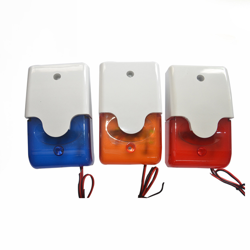 12V Audible and Visual Alarm Flashing Alarm Horn for Anti-theft System Available in Red Blue and Yellow