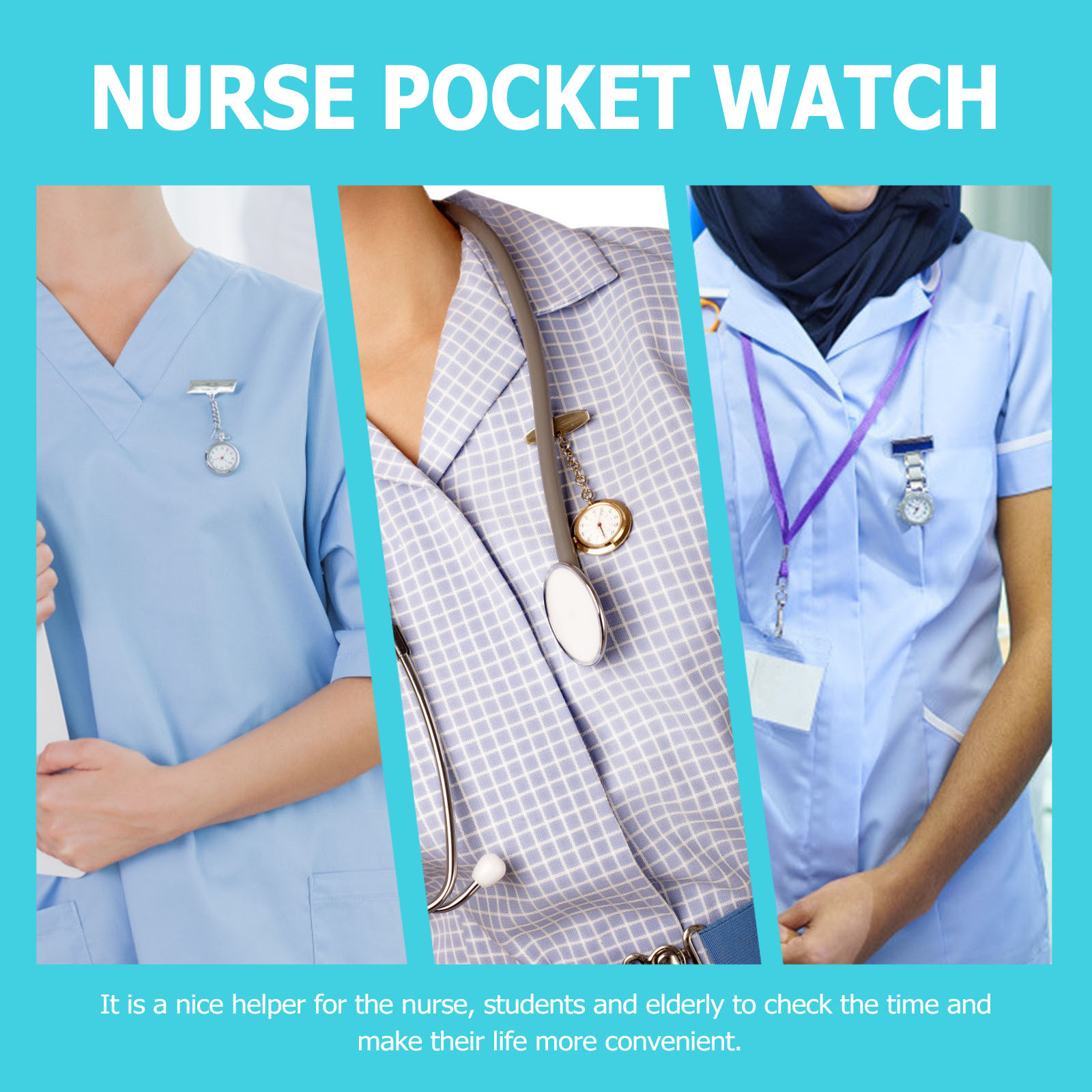 Nurse Table Women Pocket Watch Birthday Gift Portable Watches Fob Student Hanging